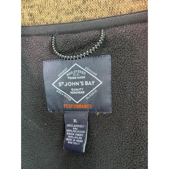 Men’s St. John’s Bay active wear jacket marled zip XL 6170 Performance Wind Rain - Picture 3 of 8